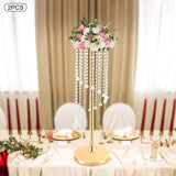 2PCS Large Gold Flower Vases – 70cm Tall Wedding Centerpieces for Table, Desk & Elegant Home Décor