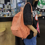 Women’s Preppy Style Nylon Backpack – Large Solid Color School & Everyday Bag