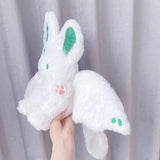 Bunny Plush Toy – 35cm Adorable Stuffed Rabbit Plushie with Bat Wings Design, Realistic Furry Hugging Pillow & Cute Home Decor