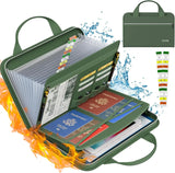 Fireproof File Organizer – 13-Compartment Expanding Folder with Zipper, Handles & Labels 🔥