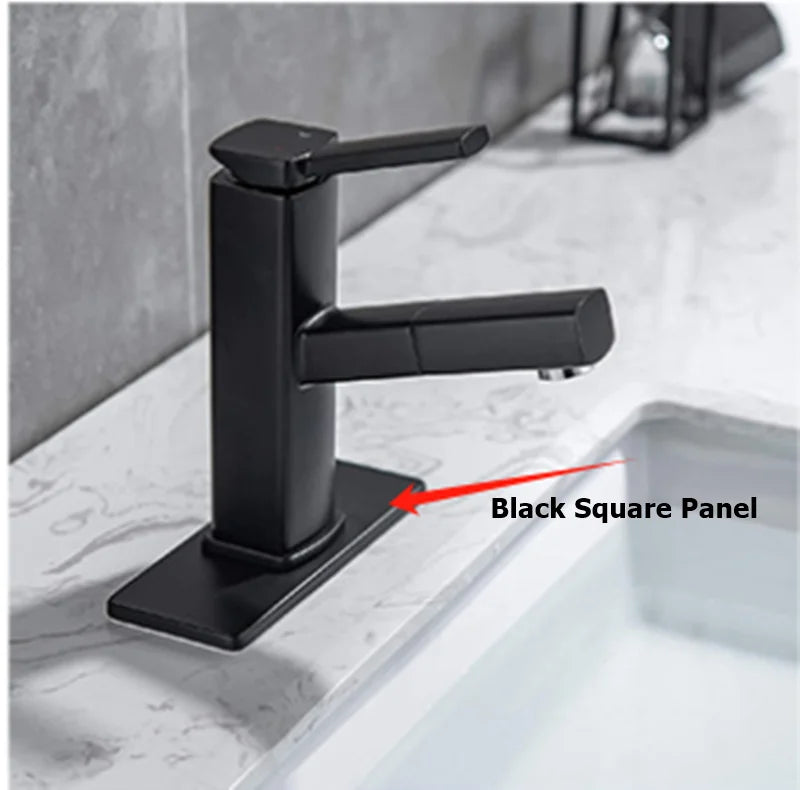 304 Stainless Steel Square Basin Faucet – Cold & Hot Mixer with Modern Deck-Mount Design