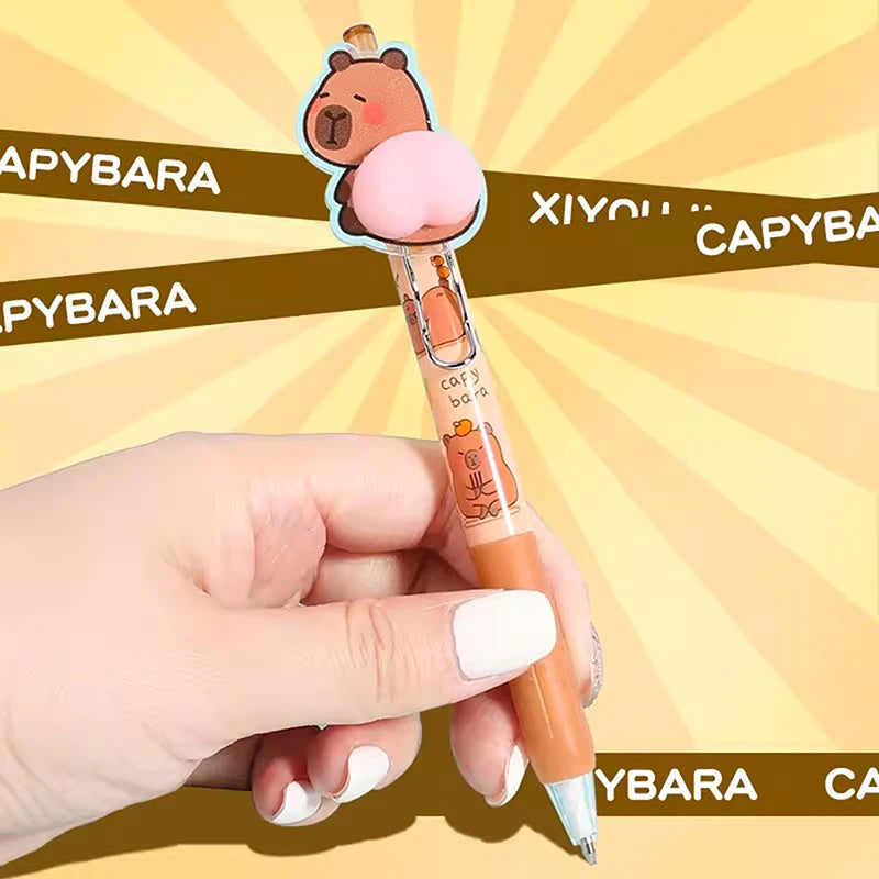 Playful Capybara Butt Press Gel Pen – Cute & Smooth Writing, Quick-Drying