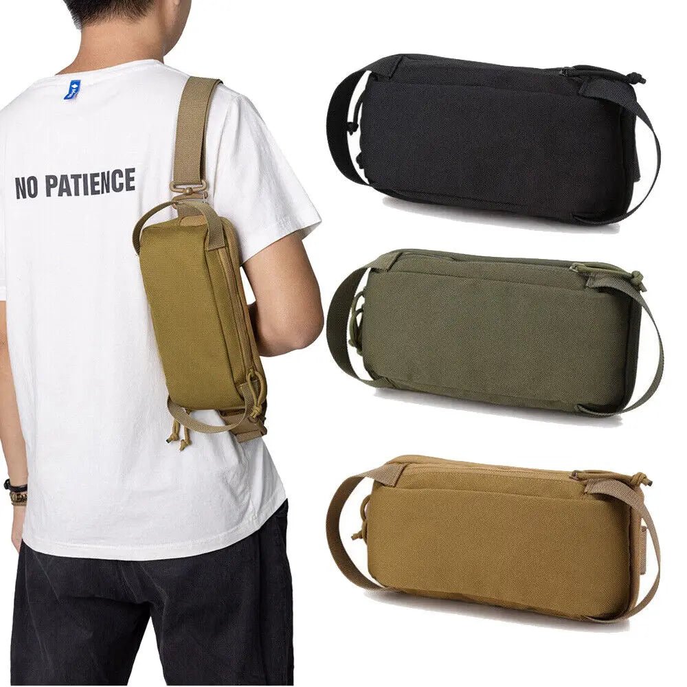 Men’s Tactical MOLLE Sling Chest Pack – Small Military Shoulder Daypack Nylon Outdoor Backpack for Hiking & Fishing