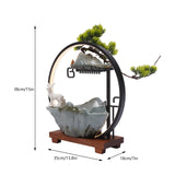 Ceramic Tabletop Fountain with LED Lights – Indoor Waterfall Mist Décor Featuring Deer & Plants for Relaxing Home & Office Ambience