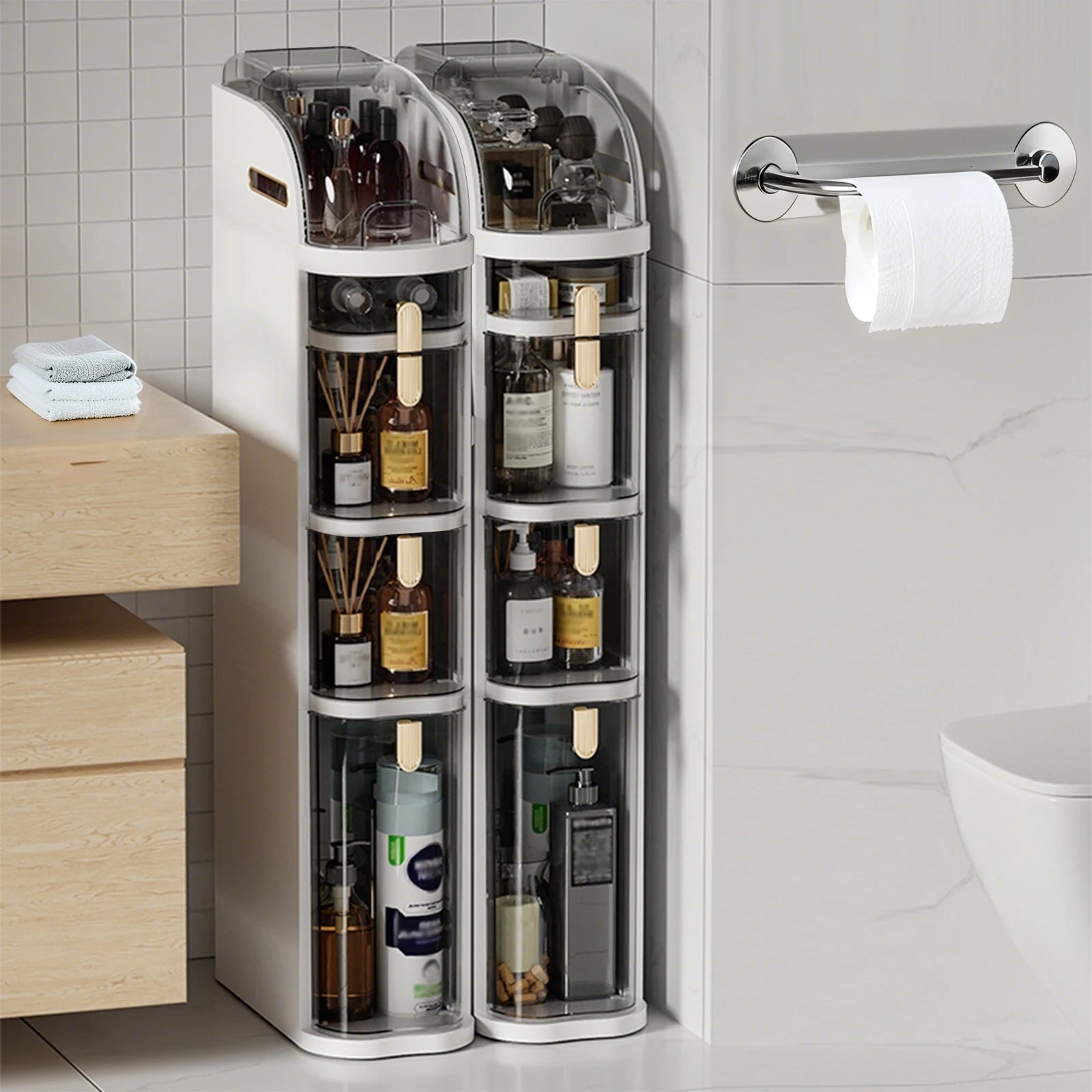 18 cm Narrow Gap Plastic Storage Cabinet – Multi-Layer Drawer-Type Rack for Kitchen & Bathroom