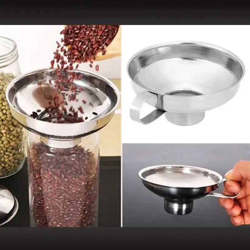 Stainless Steel Wide-Mouth Canning Funnel – Wide Hopper for Oils, Wine & Kitchen Use