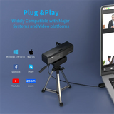 V11 2K Webcam – 1080p/60FPS Full HD USB Camera with Microphone, 90° Wide-Angle, Privacy Cover & Plug-and-Play