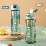 700ml Transparent Water Bottle with Straw – Large Capacity Portable Sports Cup for Kids & School