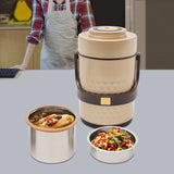 3-Tier Insulated Food Thermos Lunch Box – Sealed Stackable Thermal Container for School & Daily Use