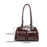 Retro Y2K Under-Arm PU Leather Bag for Women – Multi-Pocket Shoulder Tote & Casual Designer Satchel
