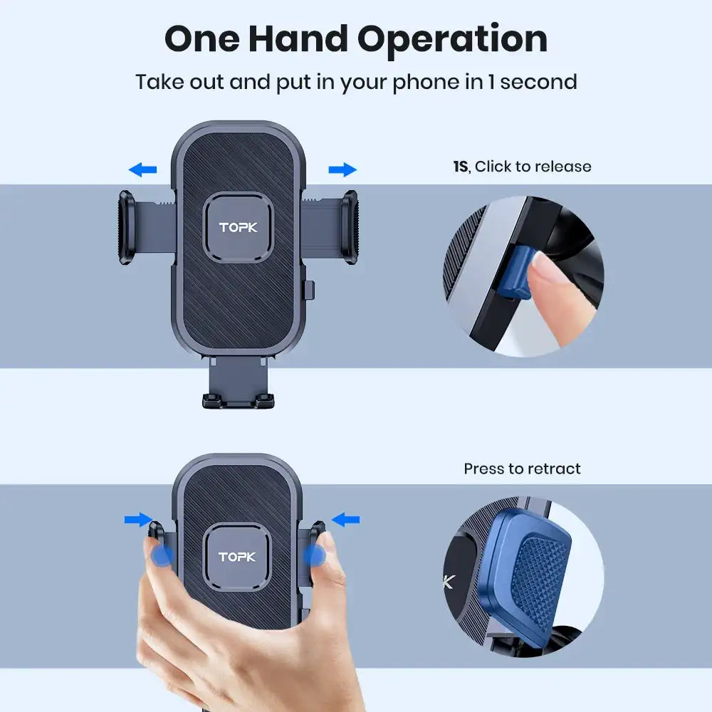 1- Product Title: Universal 360° Rotatable Car Phone Holder – Dashboard Mount for iPhone & Android