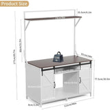 Farmhouse Reptile Tank Stand – Heavy Duty 48"×24" Tabletop with Power Outlet, Fits up to 120 Gallon Bearded Dragon & Aquariums