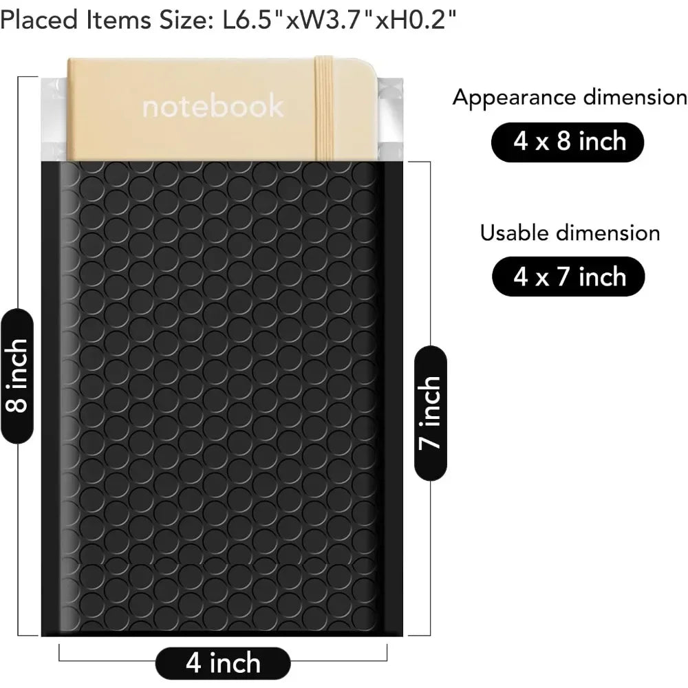 200 Pack Waterproof Padded Envelopes – 4″×8″ Self-Seal Foam Mailers for Secure Shipping & Packaging