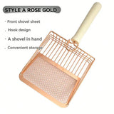 Fast Sifting Stainless Steel Cat Litter Scoop with Ergonomic Wood Handle & Stand – Deep Clean, Mess-Free