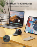 Seenda Ergonomic Vertical Mouse with Jiggler – Dual-Mode Wireless Mouse for PC, Laptop & Mac, 2.4G + Bluetooth, Wrist-Strain Relief