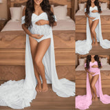 Women’s Off-Shoulder Lace Maternity Dress – Short Sleeve Long Pregnancy Gown for Summer Photography & Baby Showers