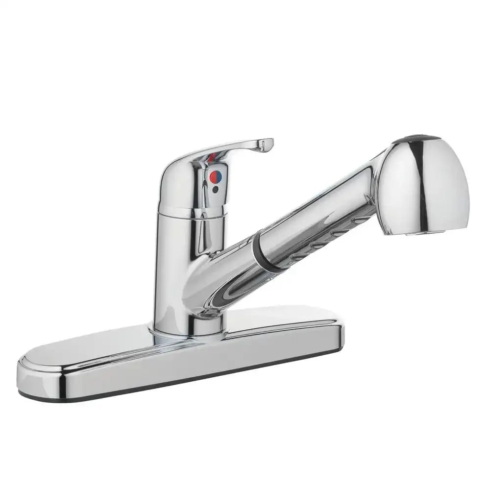 Single‑Handle Pull‑Out Kitchen Sink Faucet with Dual‑Function Sprayer – Chrome Finish, 2-Function Stream & Spray, Easy Install 🚰✨