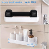 2-Pack Adhesive Shower Caddy – No-Drill Plastic Wall Shelves for Shower & Bath Storage
