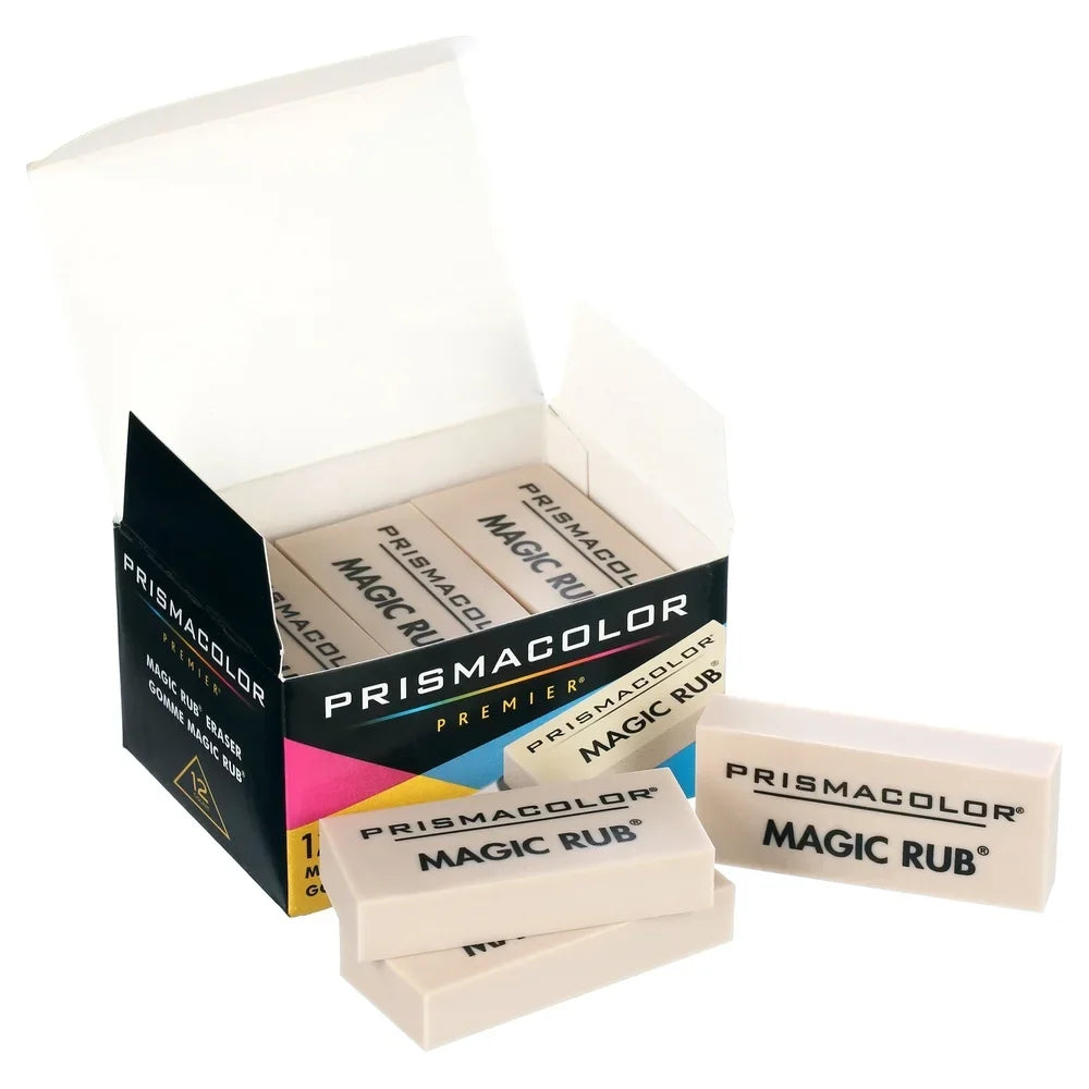 Magic Rub Vinyl Stick Erasers – 12-Pack Premium Art Erasers for Graphite & Ink