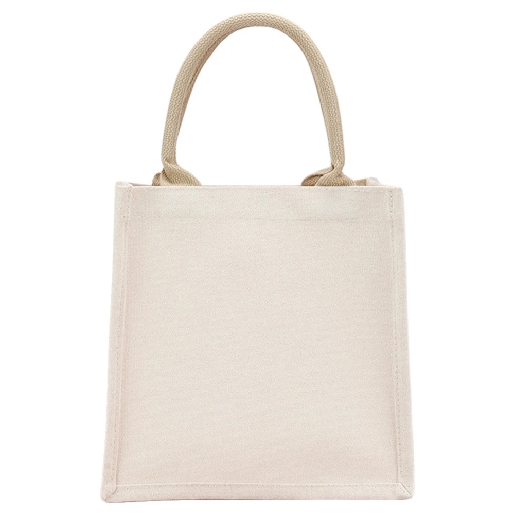 Women’s DIY canvas tote bag – large-capacity shopper handbag with sturdy handle, reusable grocery bag for daily use, weddings & gifts