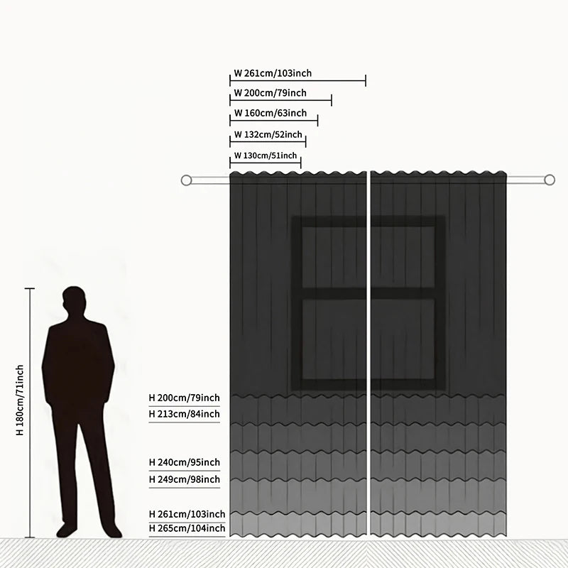 2PCS Thickened Embroidery Blackout Curtains – Elegant Finished Panels for Privacy & Light Control