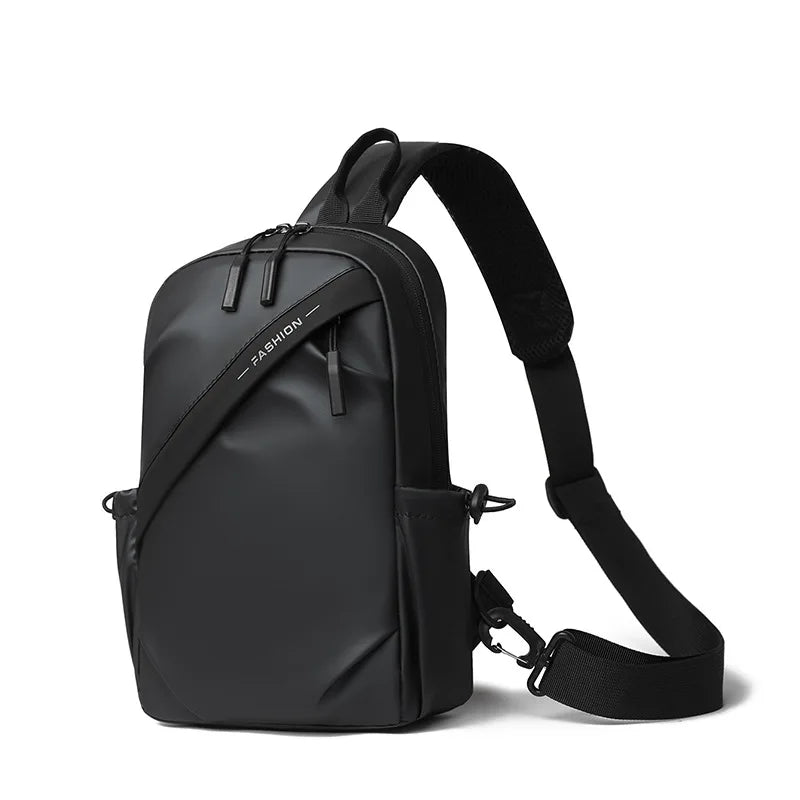 Men’s Oxford Chest Rig Bag – Zippered Tactical Fanny Pack with Polyester Bucket Design for Streetwear & Daily Carry