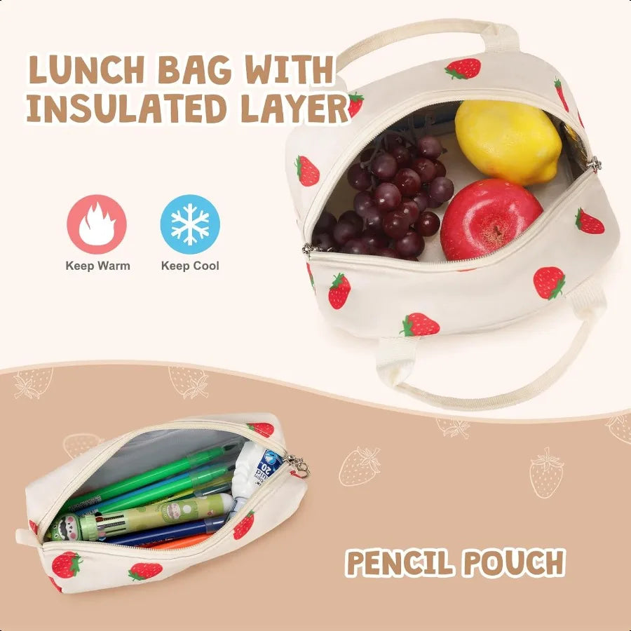 Backpack for Girls – School Backpack with Lunch Bag & Pencil Pouch, Teen Laptop Backpack for Women, Elementary to High School
