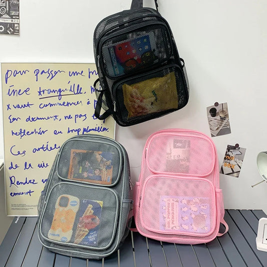 Breathable Large Mesh College Backpack with Comfort Straps for Daily Commute & Swimming