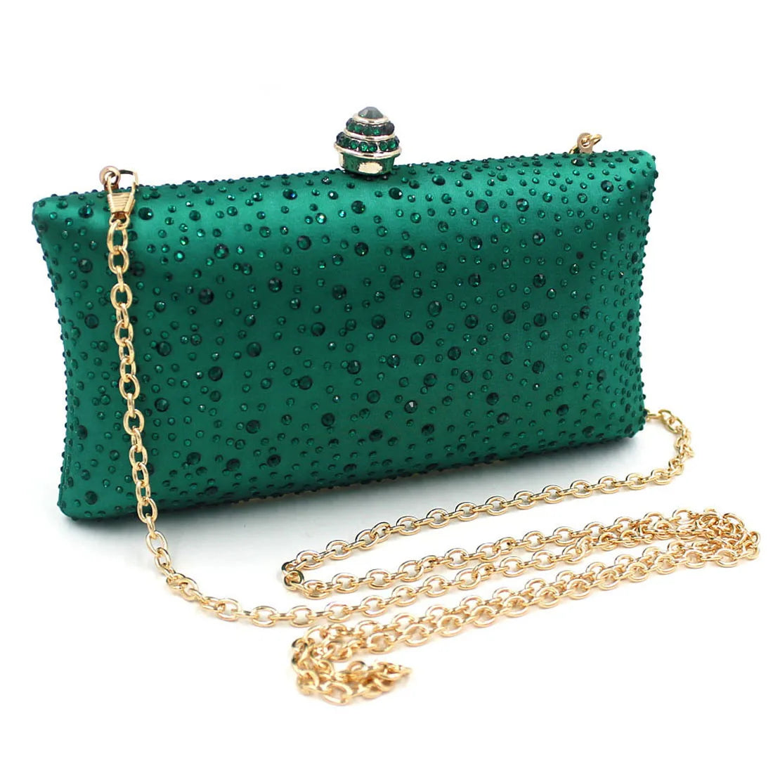 Women’s Fashion Rhinestone Clutch – Shiny PU Leather Handbag & Crossbody Shoulder Bag for Weddings & Parties