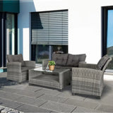 “Patio Furniture Set with Cushions – Outdoor Sofa, Chairs & Tea Table for Garden, Deck & Summer Relaxation”