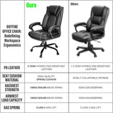 💺 Executive Office Chair – Ergonomic Computer Desk Chair with Hydrolysis-Resistant Leather & Spring Cushion Support