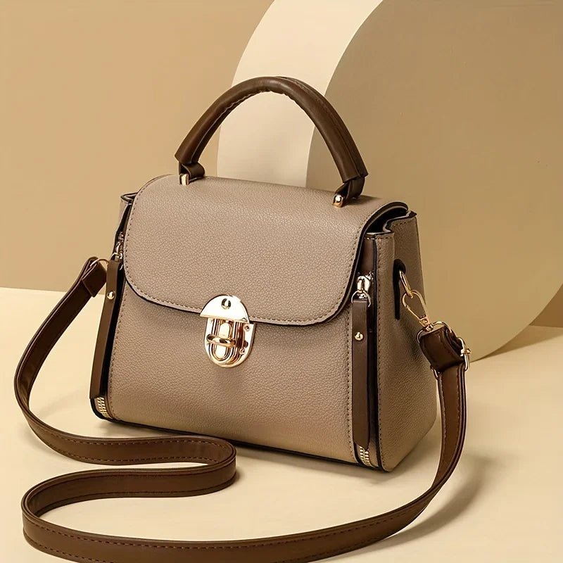 Women’s PU Leather Small Handbag – Fashion Shoulder & Crossbody Bag with Top Handle, Designer Daily Shopping Pouch