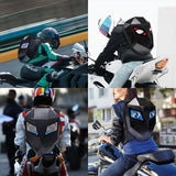 Motorcycle LED Hard Shell Backpack – Carbon Fiber Tech Riding Bag with DIY Display & Helmet Storage, Large Capacity