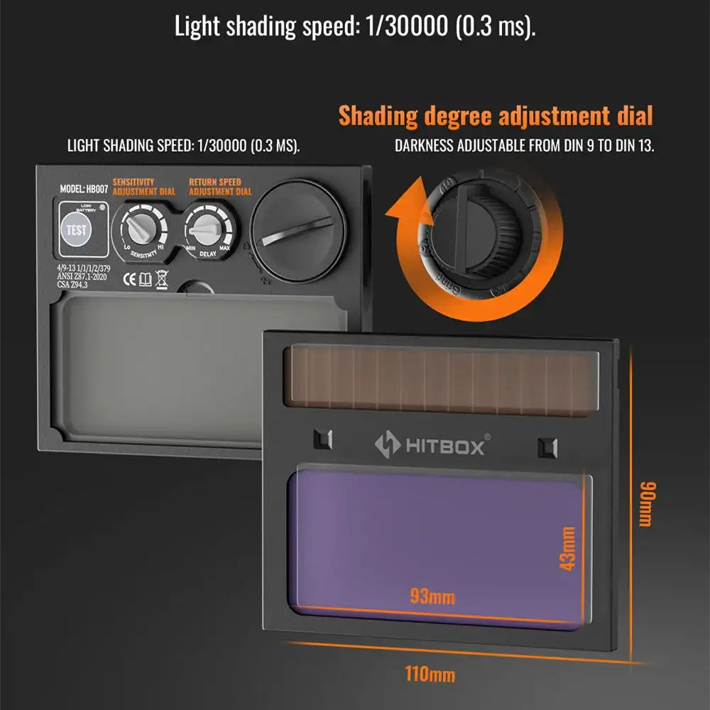 Pro-Grade Auto-Darkening Welding Helmet DIN 9-13 with True-Color Large View