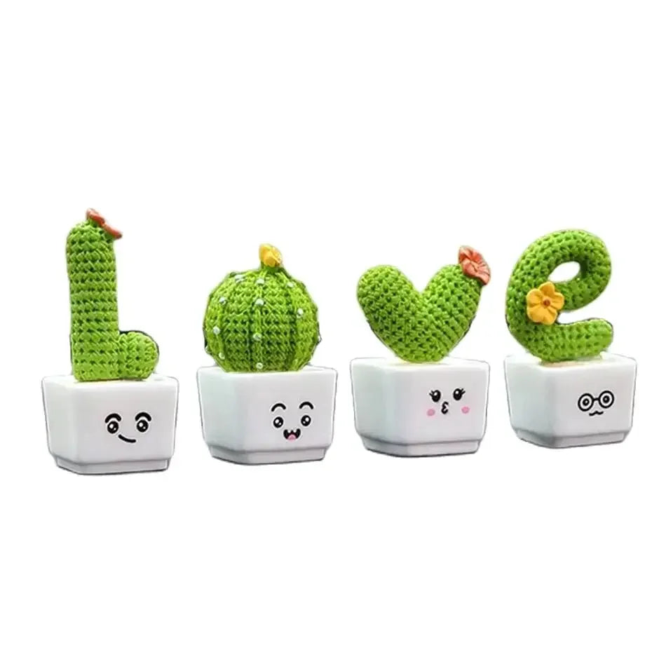 Set of 4 Mini Artificial Succulent Plants – Faux Green Succulent Décor for Home, Office & Tabletop Styling