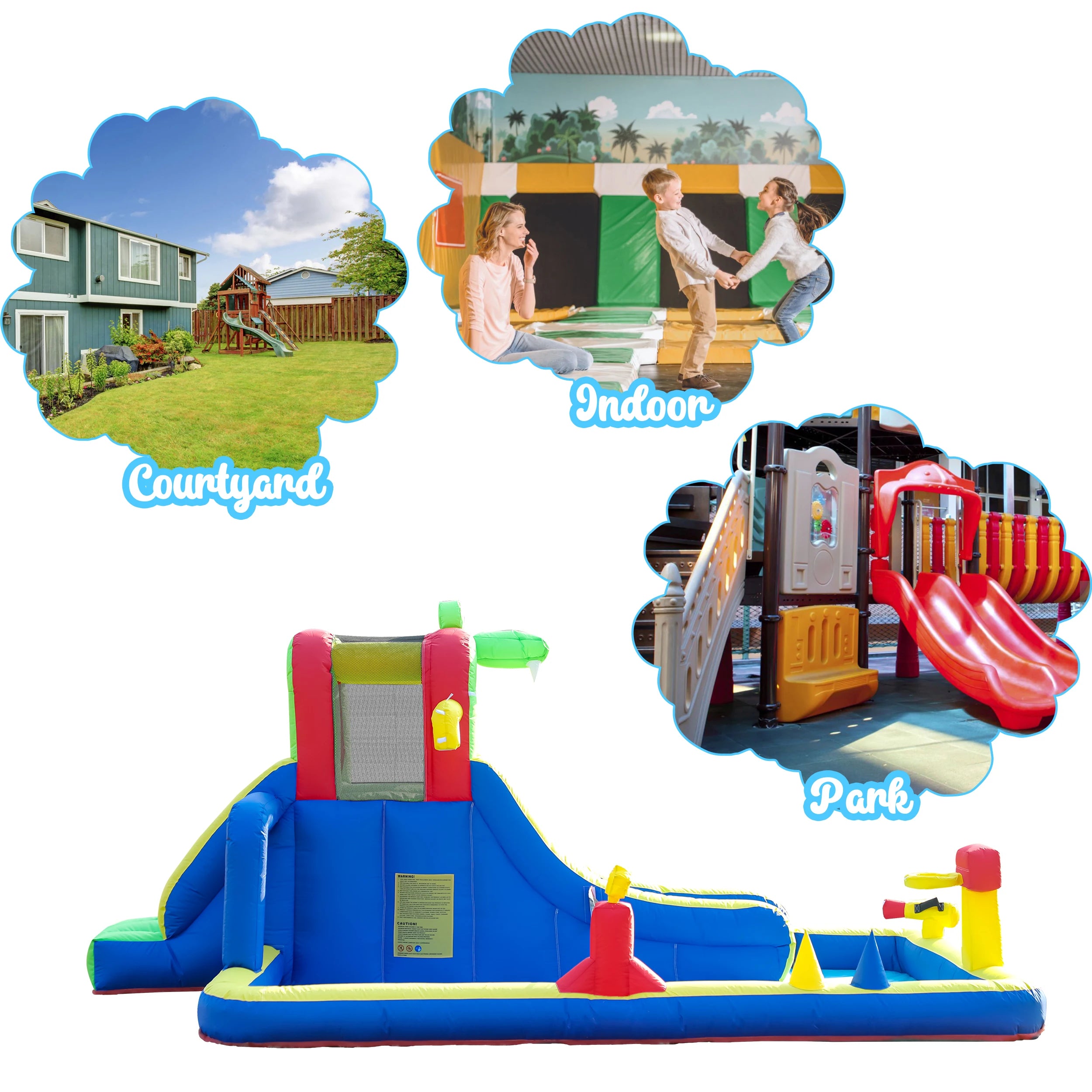 8-in-1 Crocodile Inflatable Water Slide Park – Backyard Wet & Dry Adventure for Kids