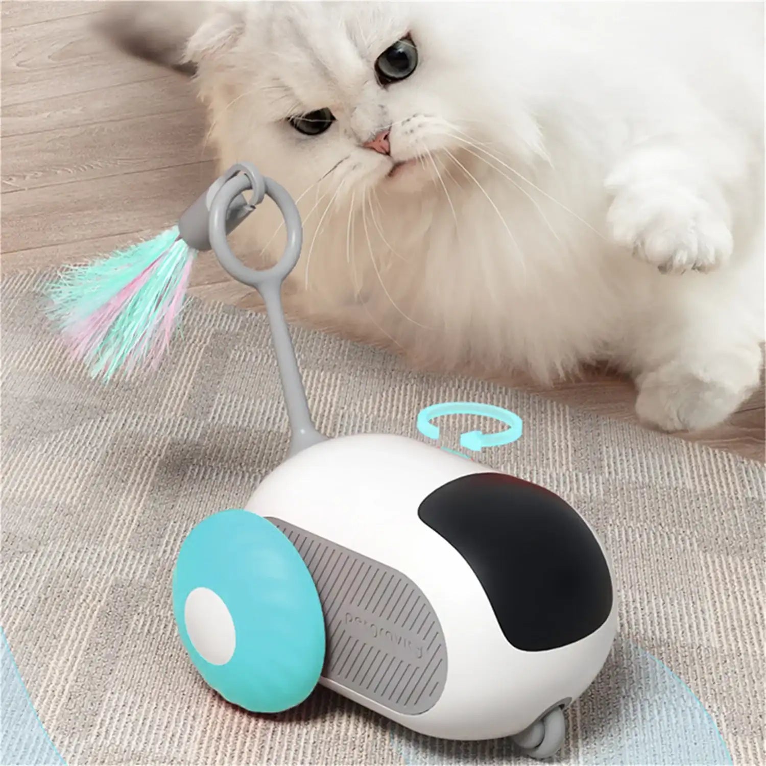 Interactive Remote-Control Cat Toy Car & Smart Electric Rolling Ball with Feather Tail
