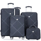 4-Piece Lightweight Travel Luggage Set – Large Capacity Spinner Suitcases with Double Wheels