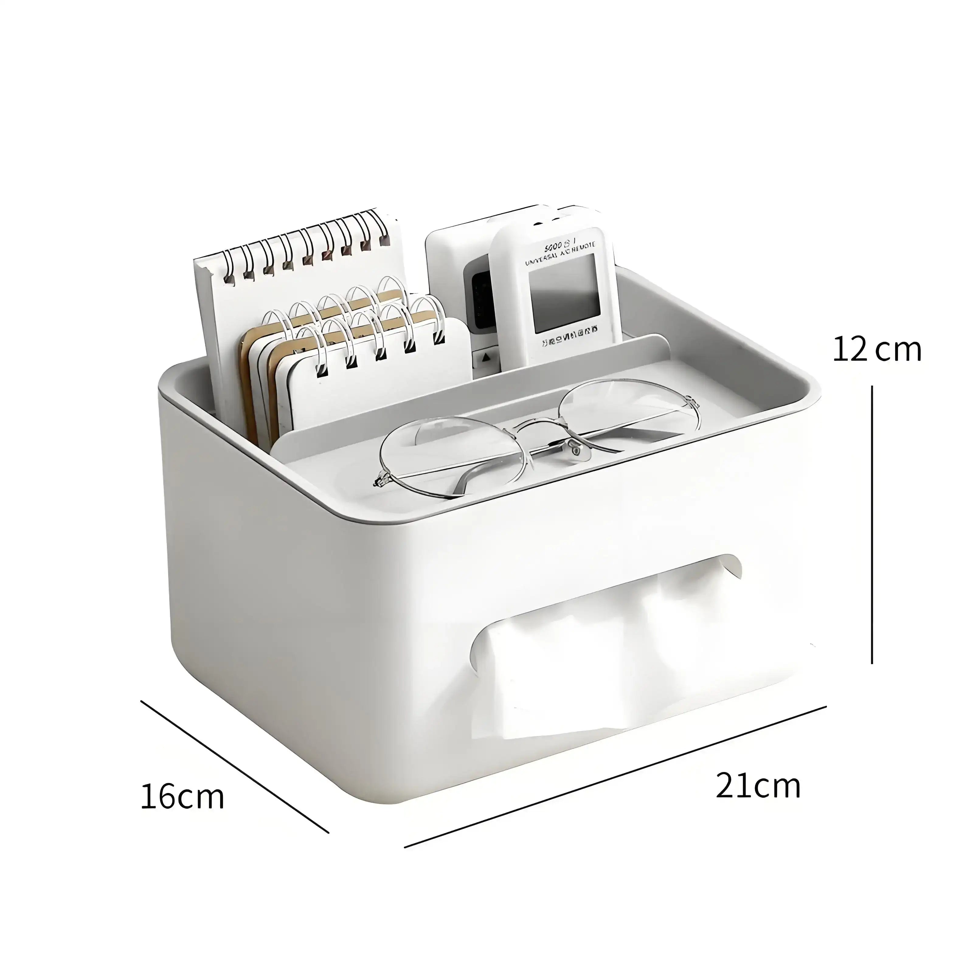 Multifunctional Tissue Box & Remote Control Storage Organizer – Desk & Home Sundries Holder