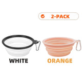 2-Pack Collapsible Pet Silicone Bowls – Portable Folding Food & Water Dishes with Carabiner for Dogs & Cats, Camping & Travel