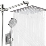 Bathroom Chrome-Plated Concealed Stainless Steel Pressurized Shower Set with Extended Lever Arm & Top Spray