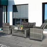 “Patio Furniture Set with Cushions – Outdoor Sofa, Chairs & Tea Table for Garden, Deck & Summer Relaxation”