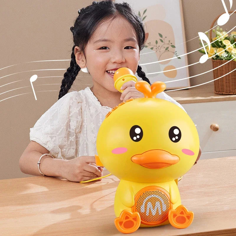 Children’s Duck Microphone – Baby Karaoke Singing Machine with Lights, Cartoon Speaker & Educational Music Toy for Kids