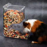 Hamster & Rabbit Food Dispenser – Clear Plastic Automatic Pet Feeder for Guinea Pigs, Small Pets & Rodents with Built-In Food Bowl