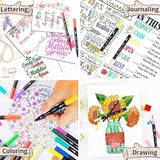Dual Brush Tip Coloring Markers – 34-Color Set for Calligraphy, Journaling & Drawing 🎨