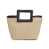 Women’s casual straw travel handbag – large-capacity color-clash woven tote bag, versatile summer leisure purse for beach, shopping & daily use