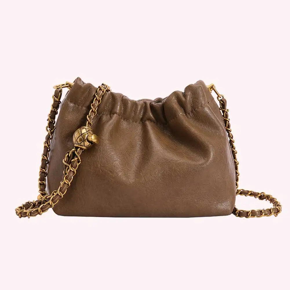 Women Chain-Strap “Cloud” Crossbody & Tote Bag – Versatile Pleated Hobo Shoulder Satchel