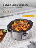 6-Quart Programmable Slow Cooker – Adjustable Temperature & Timer with Ceramic Inner Pot