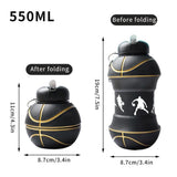 Foldable Silicone Sports Water Bottle / Collapsible Cup – Leak-Proof & Portable for Basketball, Football, Tennis, Golf, School