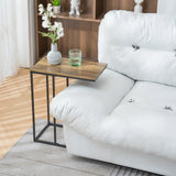 Brown MDF & Iron Rectangle Side Table – 48×28×58 cm Single-Layer C-Type